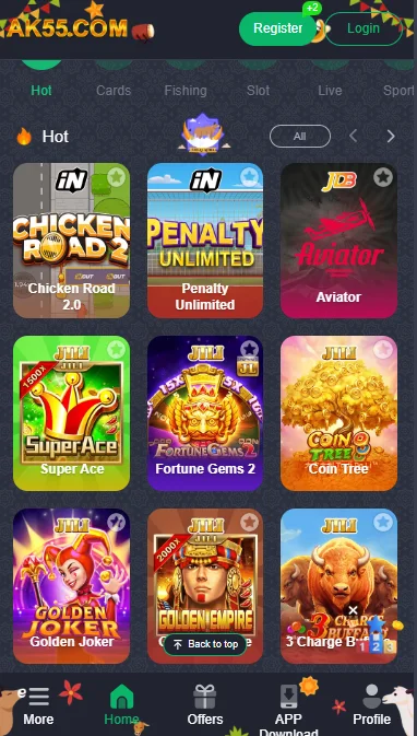 ak55 game app interface